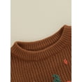 thumbnail image 5 of Toddler Baby Boy Girl Halloween Outfit Knit Chunky Pumpkin Sweaters Crew Neck Pullover Sweatshirt Tops Fall Winter Clothes, 5 of 7