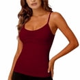 thumbnail image 5 of LIZUOJUN Under $9 Tank Tops for Women Built-in Bra Racerback Slim-Fit Camisole Plus Size Sleeveless Casual Shirts Trendy Workout Tops For Athletic Running Gym Yoga, Red, Camisole, XL, 5 of 9