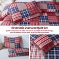 thumbnail image 6 of Quilt Set King Size Lightweight Quilt Bedding Plaid Patchwork Bedding Twin Bedspread Coverlet Reversible Quilt Bedspread Microfibers Quilts for All Season, 6 of 6