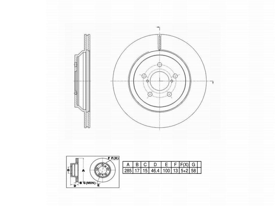 UltraHC Coated High Carbon Brake Rotor, Rear UR001768, Subaru Crosstrek 2021