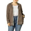 Agnes Orinda Juniors' Plus Jacket Zip Front Long Sleeve Hoodies Jacket