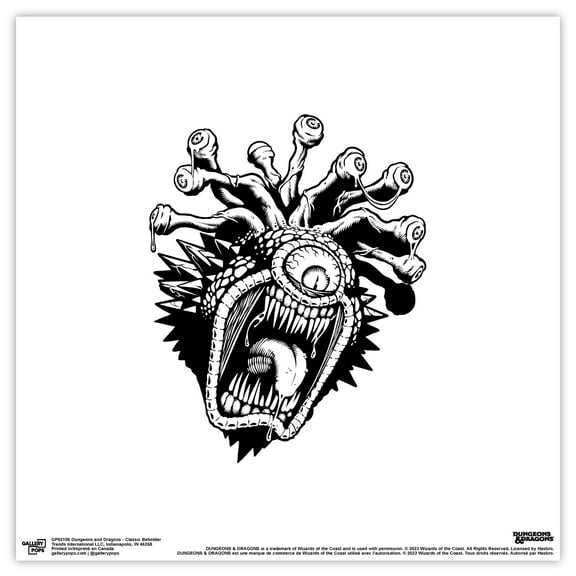 Gallery Pops Dungeons & Dragons - Classic Beholder Wall Art, Unframed Version, 12" x 12"