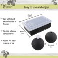 thumbnail image 2 of Silicone Ice Cube Mold 6 Cubes 2 Spheres Black Rubber Ice Cube Trays, 2 of 2