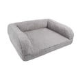 thumbnail image 2 of Sherry Kline Sherpa Couch Style - 3-Sides Bumper Dog Bed - Grey, 2 of 5