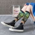 thumbnail image 5 of Xecao Realistic Style Colorful Wolf print thigh-high socks, crafted for both men and women with a stretchy, high-opaque design perfect for daily wear, 5 of 6