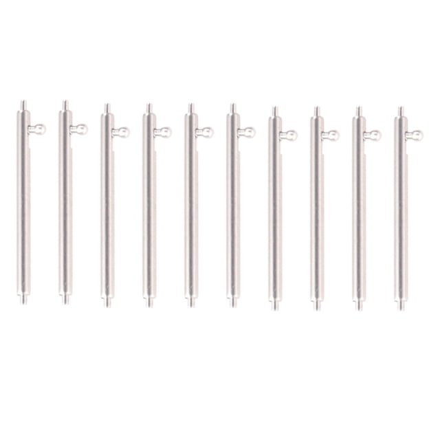 30pcs 1.8x23mm Correa de reloj Pulsera de acero inoxidable Oído Mesa en caja Eje de conexión Accesorios de reloj Reloj Muelle Correa Correa Eje de conexión (Plata)