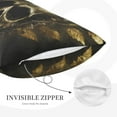 thumbnail image 3 of Honeii Vintage Gold Leaf Skull Decorative Throw Pillow Case - Elevate Your Couch, Sofa, or Bed with Stylish Home Decor, Perfect Gift Idea-16"x24", 3 of 6
