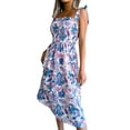thumbnail image 2 of YAGHYAGH Womens Sleeveless Sundress Smocked A-line Floral Maxi Dress, 2 of 4