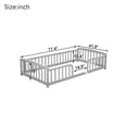 thumbnail image 7 of Alvantor Twin Size Floor Bed with Entrance and Guardrails – Low Montessori Wood Bed Frame for Toddlers, Grey, 7 of 7
