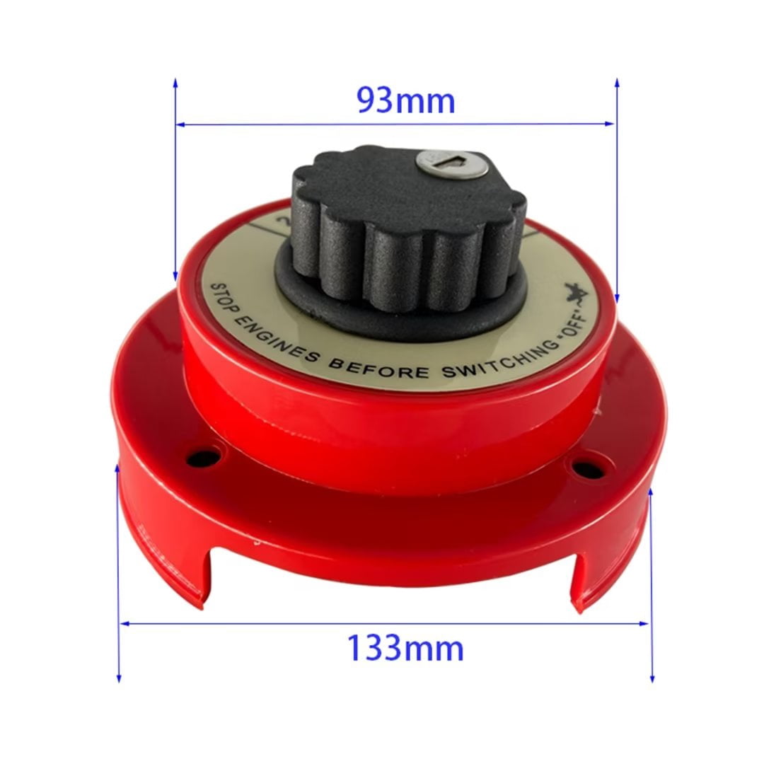 Boat Red Power Disconnect Switch 4 Positions Rotary Battery Isolator with Lock