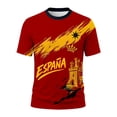 thumbnail image 4 of Womens Soccer Shirt Spain Raglan Tops Short Sleeve Spanish Print Round Neck Casual T Shirt Top Sports Fan Casual Tops Tee L, 4 of 4