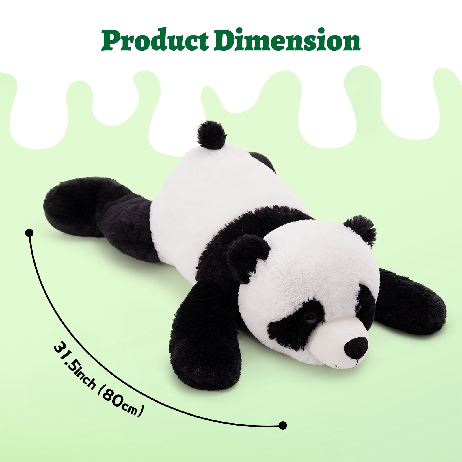 MorisMos 31.5“ Giant Panda Stuffed Animal, Soft Fluffy Lying Panda Plush, Cute Cuddly Pillow Toy