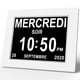 thumbnail image 1 of Reloj digital LCD con calendario, fecha no abreviada, día y hora, atenuación automática, 8 idiomas, pantalla HD, recordatorio, 1 of 6