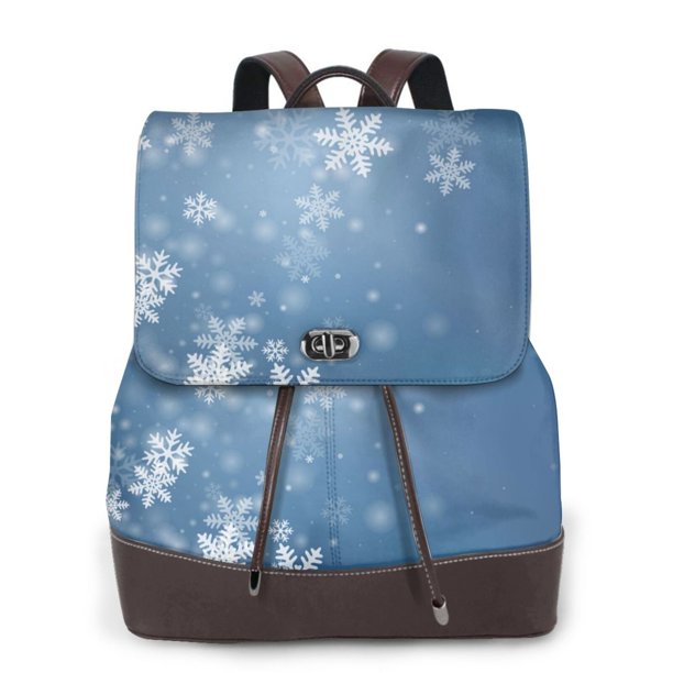 Fotbe Snowflakes1 Mochila Bolso con Estampado para Mujer, Mochila Antirrobo de Nylon Impermeable, Bolsa Ligera de Hombro