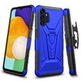 thumbnail image 4 of Samsung Galaxy A03S Belt Clip Holster Kickstand Shock Proof Phone Case with Tempered Glass Screen Protector - Blue, 4 of 7