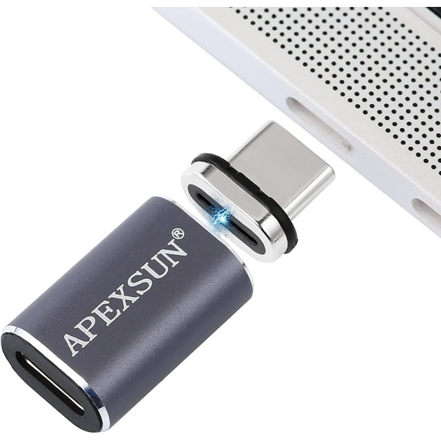 HAHDAXIA USB C Magnetic Adapter,24 Pins Type C Connector Support Thunderbolt 4,USB4.0, PD 100W Charge,40Gb/s Data Transfer,8K Video Output Compatible with MacBook and More USB C Devices(Strai