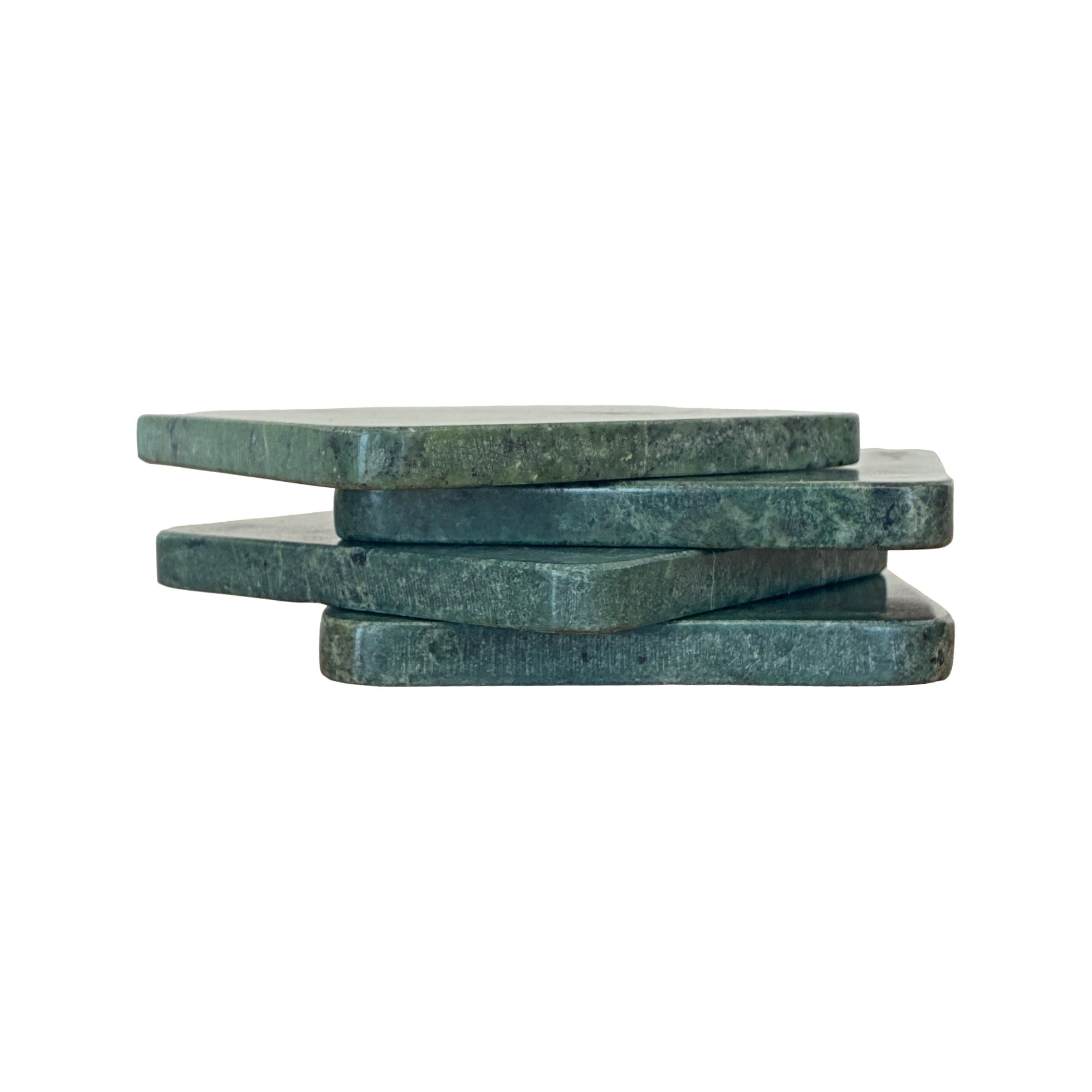 Evergreen Luxury Green Marble Drink Coasters Set of 4