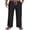 03Black, variant on Men's Casual Pants Elastic Waist Lightweight Drawstring Trousers Summer Beach Pants Khaki L