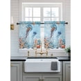 thumbnail image 2 of Blue Coastal Jellyfish Tier Curtains 36 Inch Length,Sheer Curtains for Bedroom Living Room Window Summer Beach Starfish Botanical Small Half Window Kitchen Curtains & Drapes 27.5"x36" 2 Panels, 2 of 6