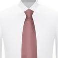 thumbnail image 5 of 2 Piece Set: Jacob Alexander Men's Silk Blend Solid Regular Length Neck Tie Pocket Square Hanky - Dusty Rose, 5 of 6