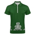 thumbnail image 4 of Celtic Shamrock Men Zipper T-shirt Summer Casual Short Sleeve T-shirt Top, 4 of 7