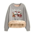 thumbnail image 2 of Women's Plus Size Christmas Printed Sweatshirt Long Sleeve Round Neck Fleece Lined Warm Holiday Party Wear Casual Pullover, 2 of 6