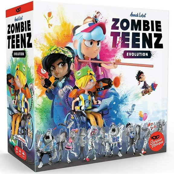 Zombie Teenz Evolution -  Board Game, Ages 8 , 2-4 Players, 20 MIn