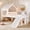White+MDF+Pine+Plywood+Twin, variant on LHYY Full Size House Loft Bed with Slide,Playhouse Bed with Star Moon-shaped Designs and Window,Chic Design with LED Lights,No Box Spring Needed,Pink