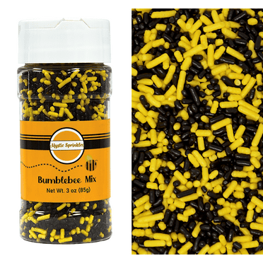 Mystic Sprinkles Bumble Bee Mix Jimmies Sprinkles 3 oz Bottle