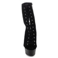thumbnail image 4 of *6" Heel, 1 3/4" PF Open Toe/Heel Lace-Up Bootie, Side Zip - Blk Suede/Blk Matte, 7, 4 of 5