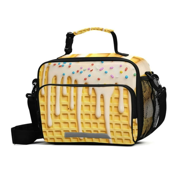 ALAZA Lemon Ice Cream Lunch Box Insulated Cooler Bag Reusable Tote Bags Shoulder Strap