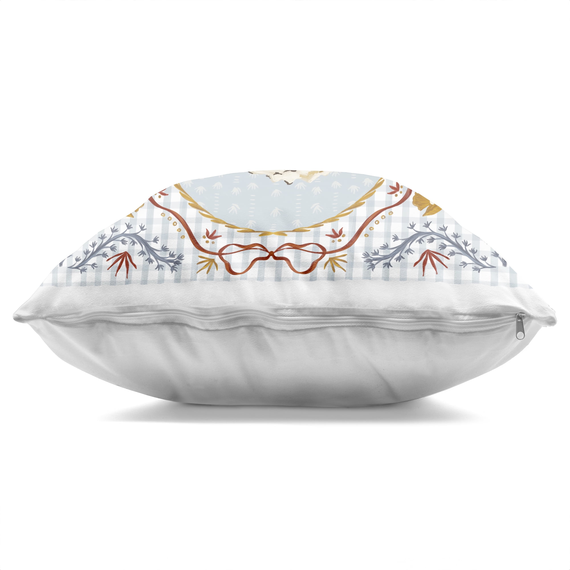 Stupell Industries Oyster Trio on Blue Gingham Decorative Printed Throw Pillow, design by Vero Illustrates, 18 x 7 x 18