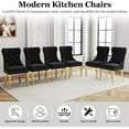 thumbnail image 2 of Velvet Dining Chairs Set of 4, Upholstered Tufted Dining Chairs with Stainless Steel Legs & Pull Ring for Dining Room, Living Room, 2 of 6