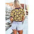 thumbnail image 3 of FOLUNSI Chandail Bouffant Chic à Carreaux Violet - Manches Courtes Stylées, 3 of 8