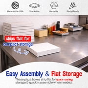 MT Products Extra Thin White Paperboard Pizza Boxes - 14 x 14 x 1.9 Lightweight Folding Bakery Box (10 Pack) Made in USA