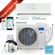 24K BTU Heat Pump Condenser & Wall Mount Air Handler 230 volt 20.5 SEER with 25ft Line Set and Enhanced WiFi (Works with Alexa, Works with Google Assistant)