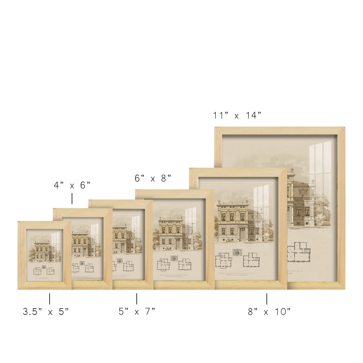 Estate and Plan III -Framed Print w/glass-Natural Wood