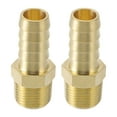 thumbnail image 1 of Conectores de espiga de latón 1/2" 3/8"NPT macho recto para aire, agua, aceite, gas, combustible, 2 piezas tono dorado, 1 of 6