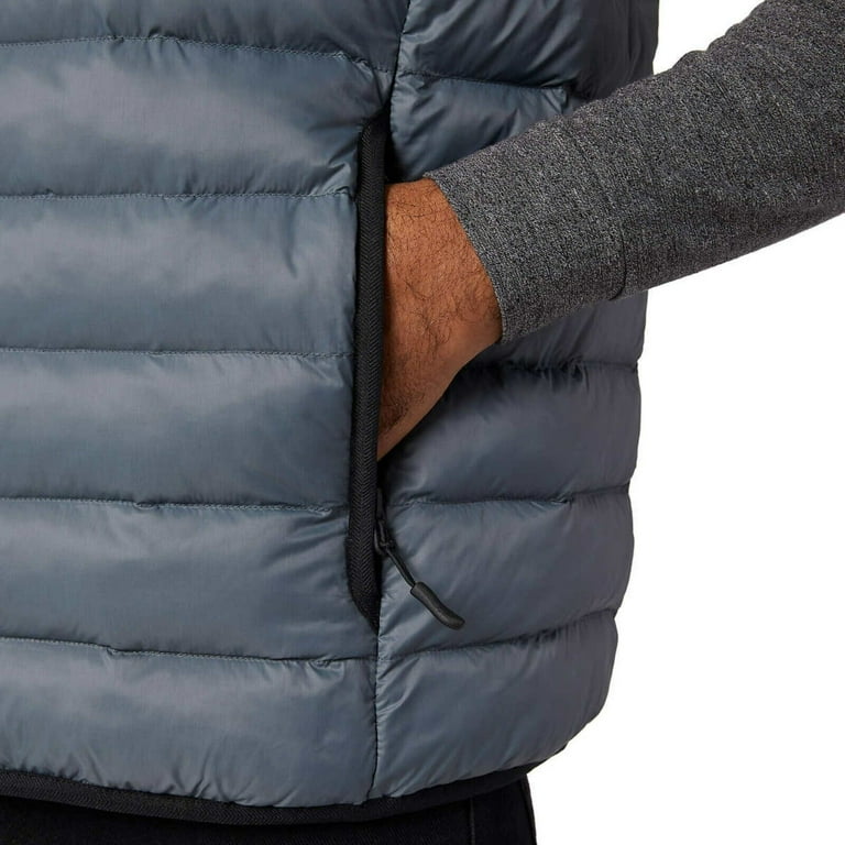 32 Degrees Men's Quilted Stand-up Collar Lightweight Warmth Insulated Puff  Full Zip Vest