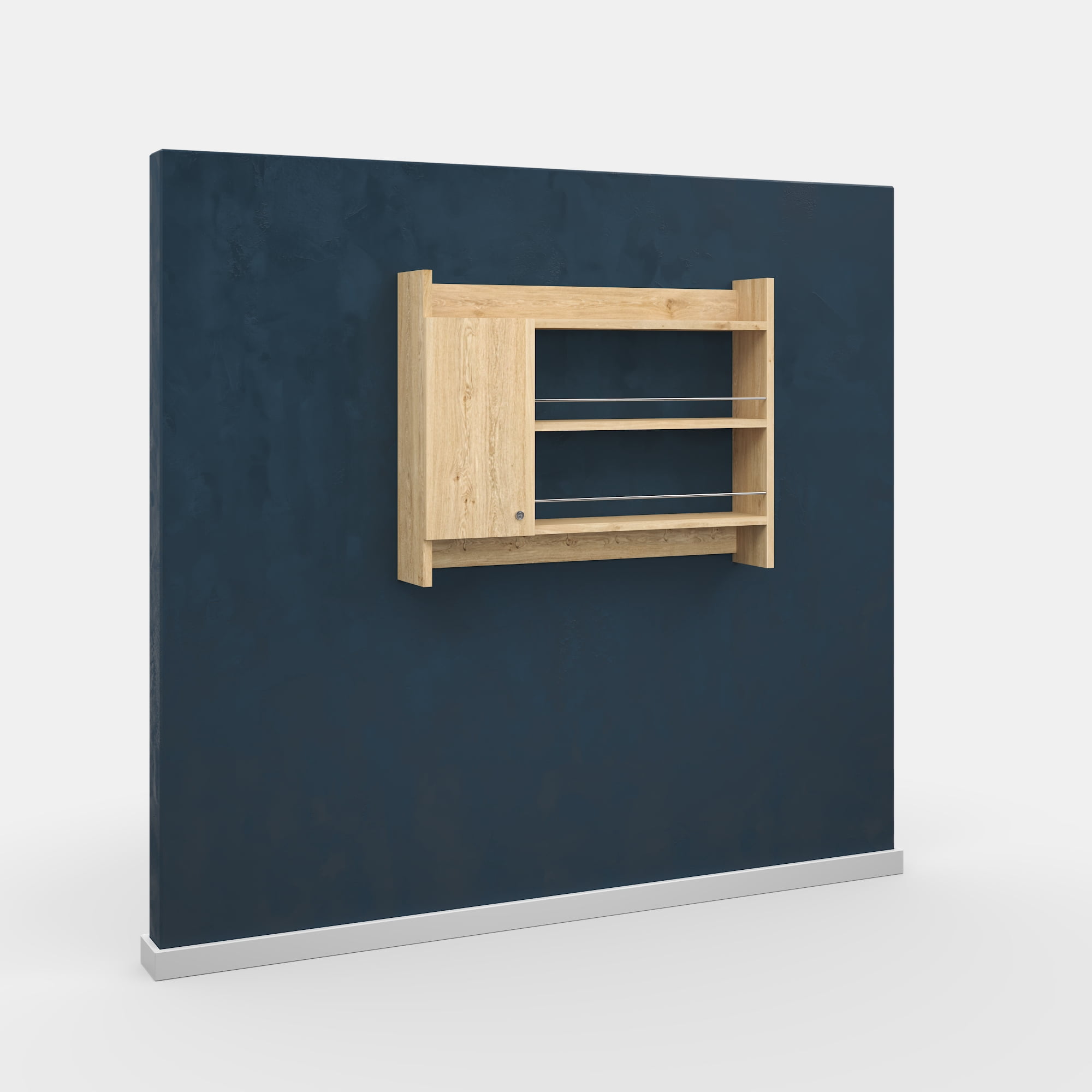 Ada Home Decor Furniture 3 Tier 33.5" Oak Knerr Modern Hanging Floating Shelves