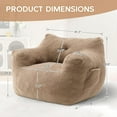 thumbnail image 2 of Bean Bag Chair, Adult Bean Bag Chair for Living Room, Big Beanbag Chair, Comfy Stuffed Beanbag Chair for Adults with Filling (Teddy Fabric in Coffee), 2 of 17
