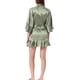 thumbnail image 3 of INSPIRE CHIC Pijamas de satén para mujer, con mangas de 3/4, cinturilla ajustable, batas de descanso, talla M, verde guisante, 3 of 5