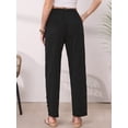 thumbnail image 3 of DARING DIVA Women's Casual High Waist Cotton Long Pants Small Black, 3 of 6