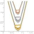 thumbnail image 3 of 14K Tri-Color Three Heart With 1In Ext. Necklace (17 X 10.96) Made In Turkey sf2643-16, 3 of 5