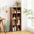 thumbnail image 4 of 8 Cube Storage Organizer, 2 Tier Multipurpose Display Shelf w/Open Storage & 2 Anti-Tipping Kits, 8-Cube Wooden Bookcase for Living Room, Bedroom, Study, Home, Office (Brown), 4 of 18