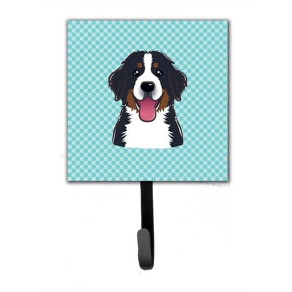 Carolines Treasures BB1175SH4 Checkerboard Blue Bernese Mountain Dog Leash & Key Holder