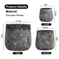thumbnail image 3 of Planters Set of 3, Big Round Outdoor Indoor Garden Pots with Drainage Hole & Rubber Plug, 17/13/9 Inch Diameter (SH005), 3 of 10