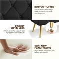 thumbnail image 5 of Yaheetech Velvet Upholstered Button Tufted Footstool Bench for Bedroom, Black, 5 of 6