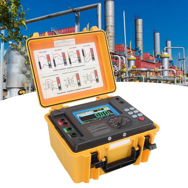 Insulation Resistance Tester, 100-240V Shockproof Insulation Resistance Megohmmeter Simple Wiring for Home US Plug