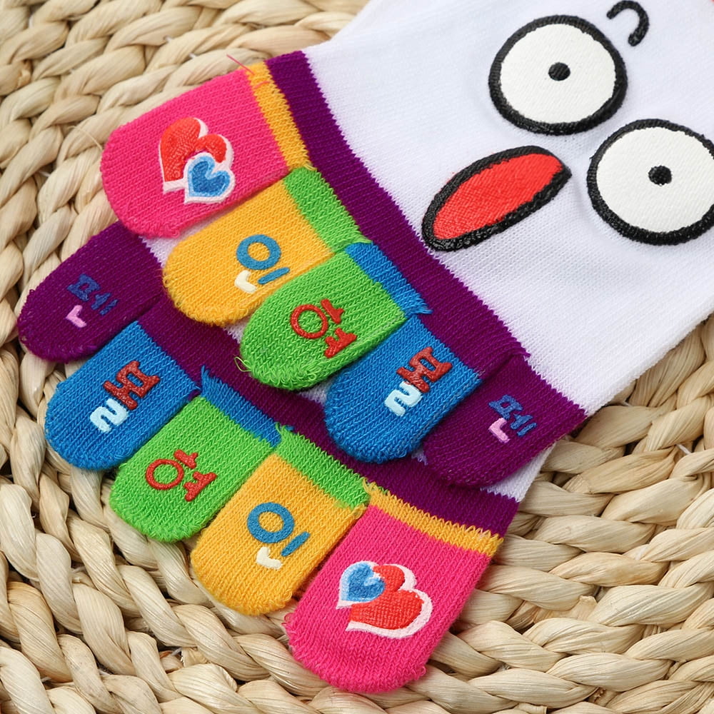 Girls Cartoon Toe Socks Five Finger 